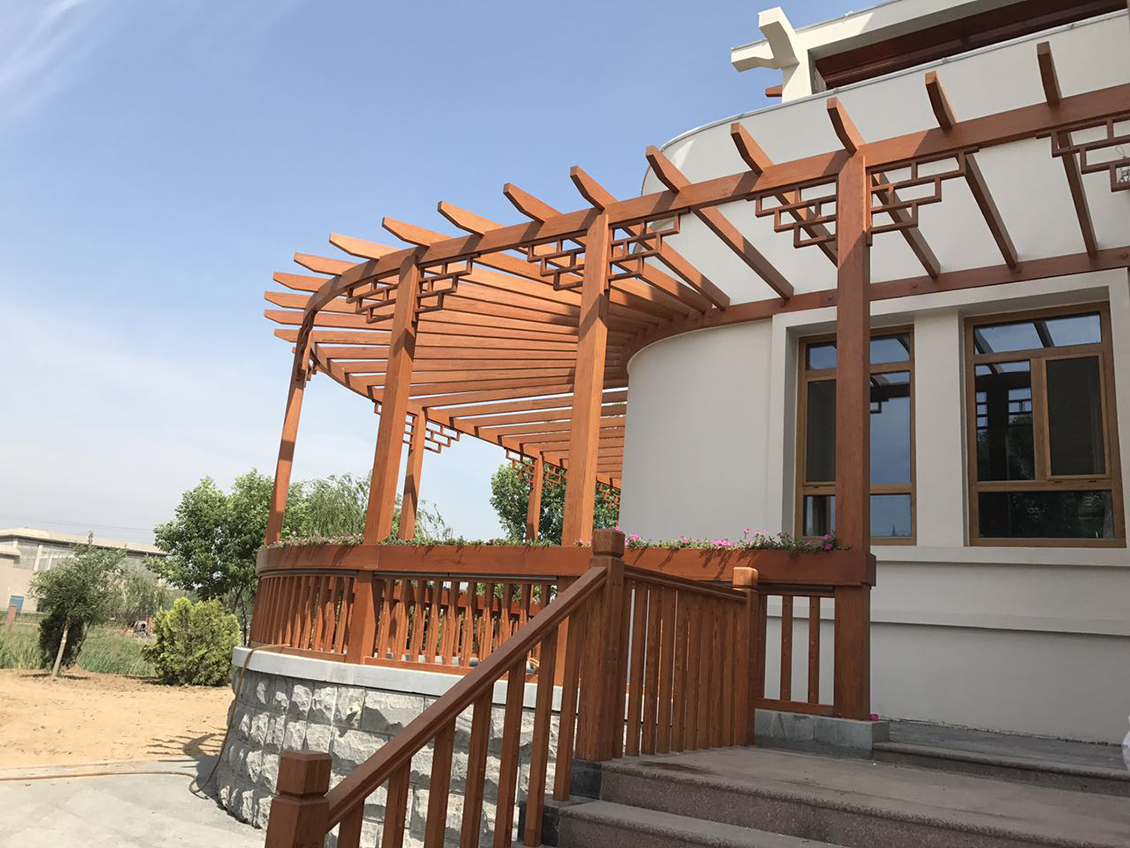 中式廊架 · 自成美景_星欧娱乐-高端门窗,户外木制品