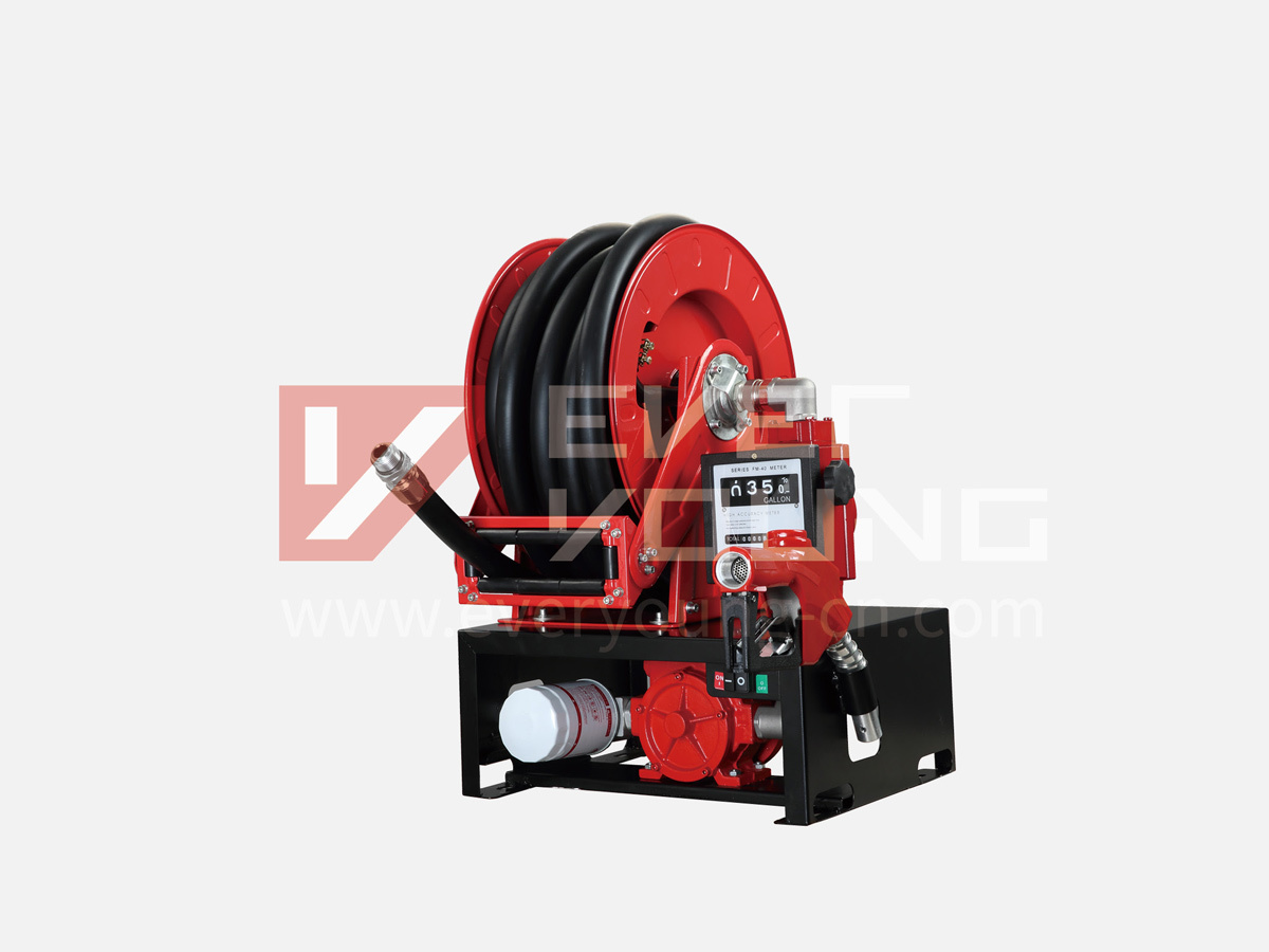 Dispenser unit with fuel hose reel