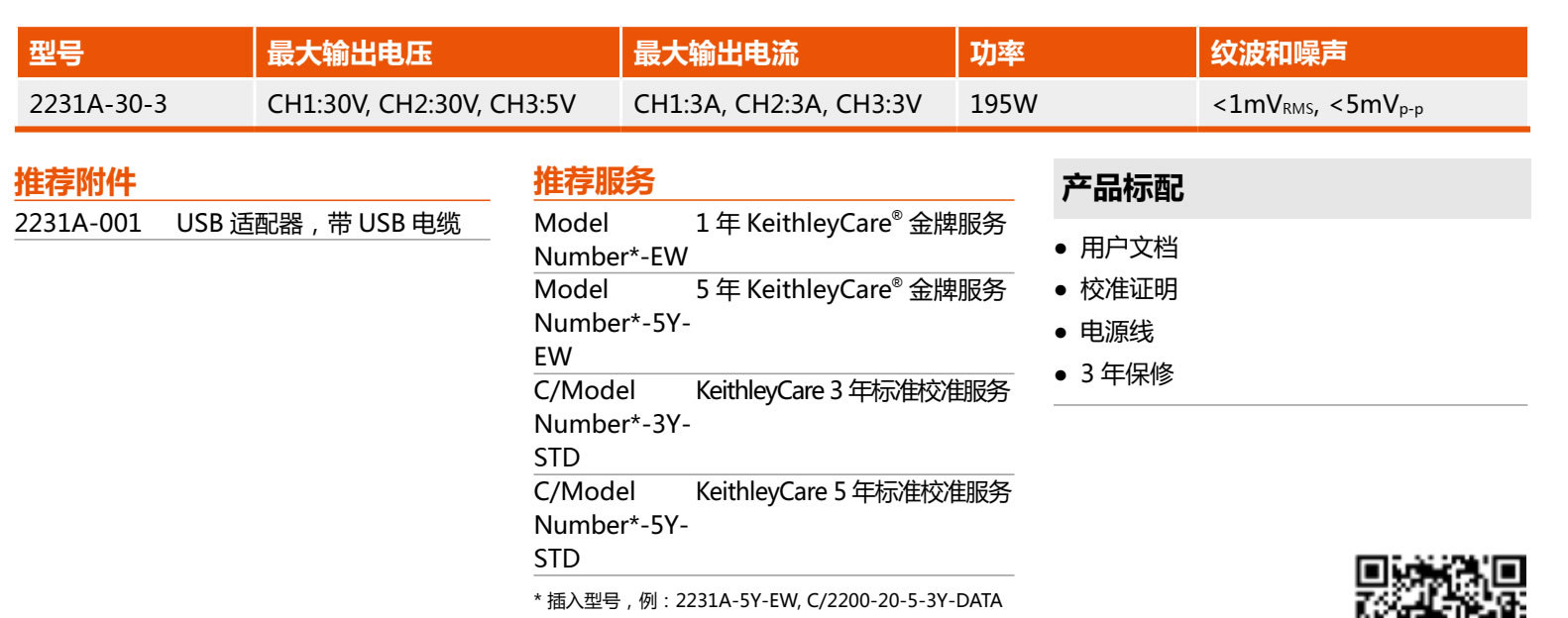 Keithley 2220/2230/2231 系列多输出直流电源选型