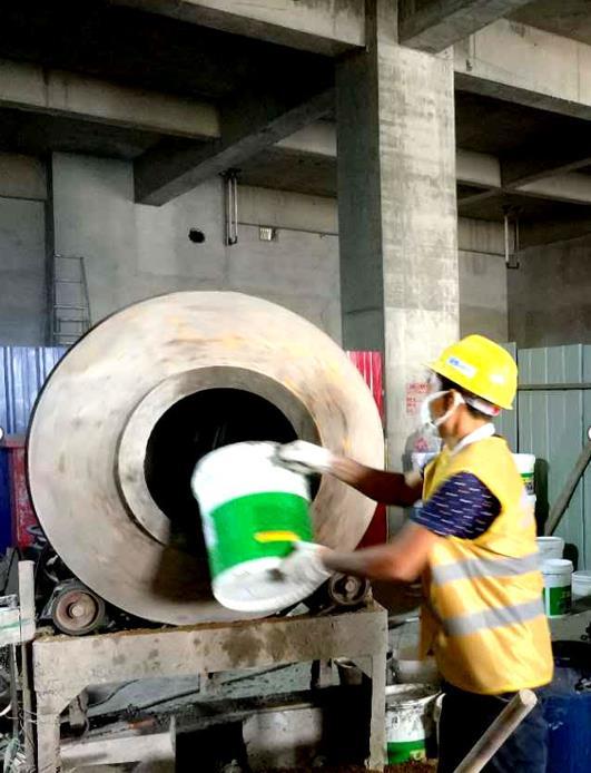 SRS速强找平砂浆材料搅拌
