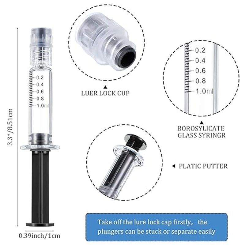 1ml medical transparent borosilicate glass pre filled syringe with Luer lock 1ml medical transparent borosilicate glass pre filled syringe with Luer lock
