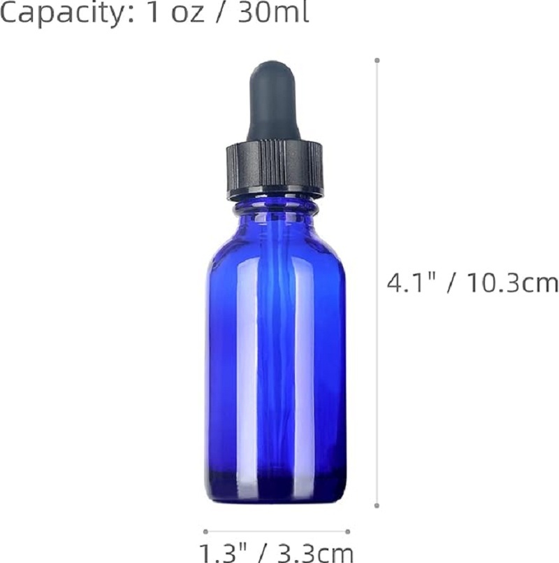 1 oz (30 mL) Cobalt Blue Serum Bottle with Glass Graduated Measurement Marked Dropper 1 oz (30 mL) Cobalt Blue Serum Bottle with Glass Graduated Measurement Marked Dropper