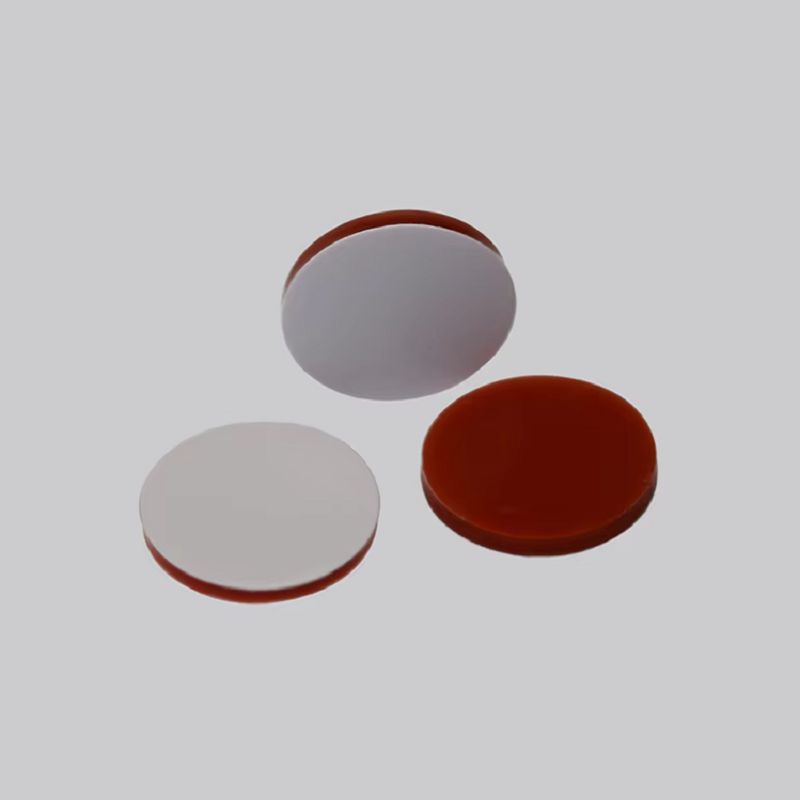 2ml HPLC Vials, Lab Autosampler Vials, Amber Vial with Writing Area and Graduations, Blue Screw Cap with Hole, Red PTFE and White Silicone Septa 2ml HPLC Vials, Lab Autosampler Vials, Amber Vial with Writing Area and Graduations, Blue Screw Cap with Hole, Red PTFE and White Silicone Septa