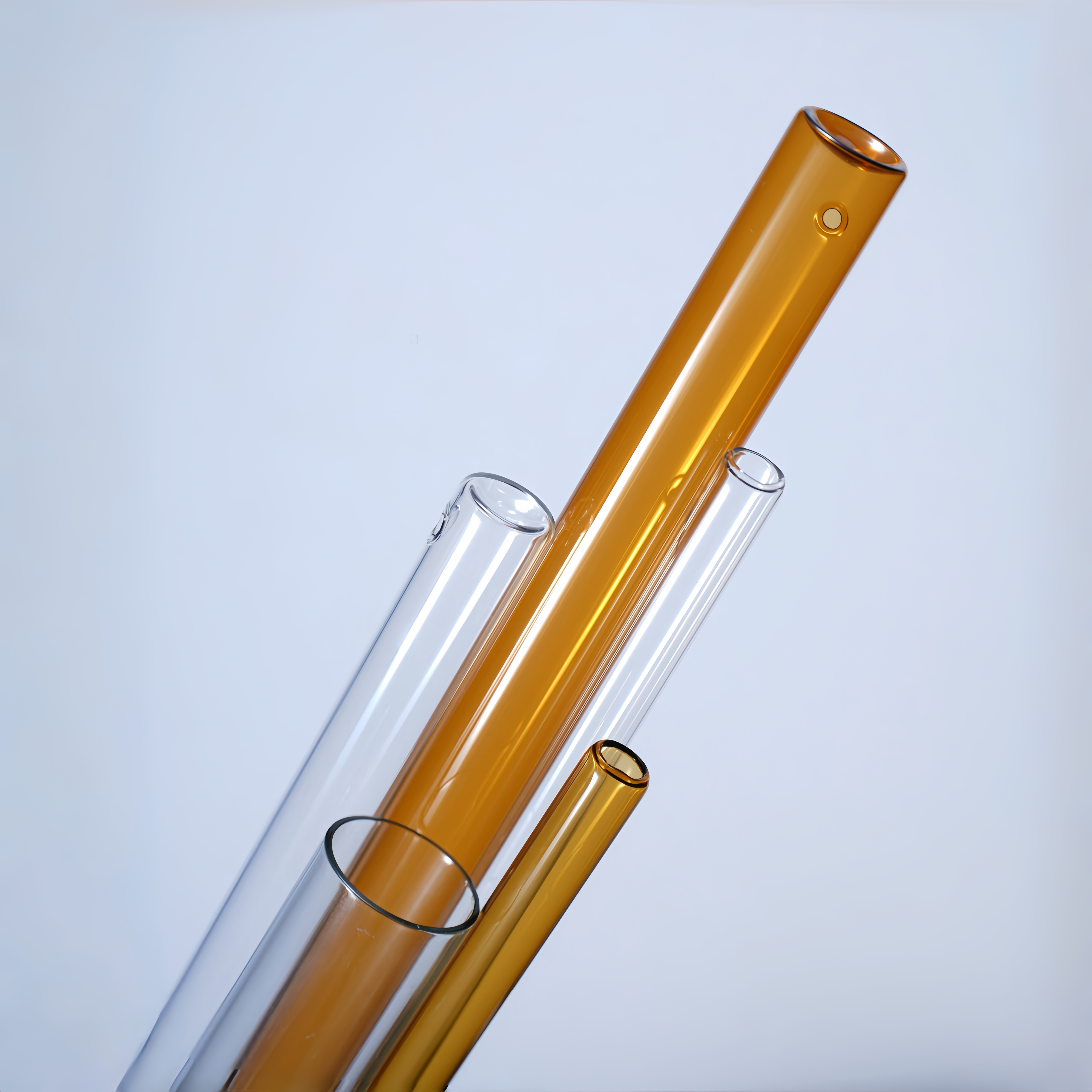 Wholesale Clear Amber Color Borosilicate Glass Tube 100mm Glass Tube