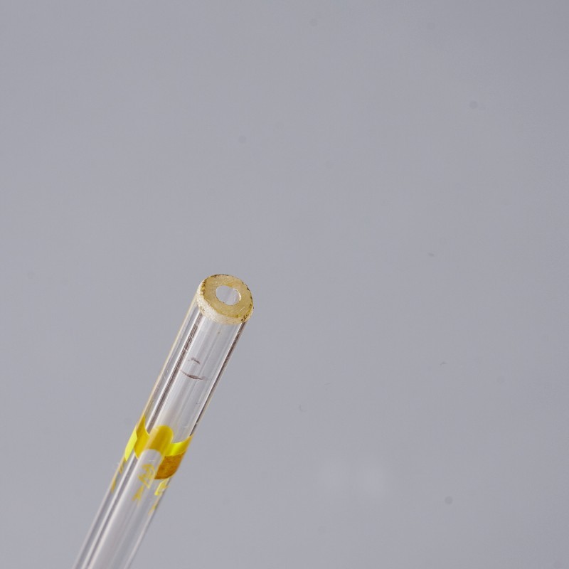 Chemical laboratory glass pipette with red rubber head and 3ml scale Chemical laboratory glass pipette with red rubber head and 3ml scale