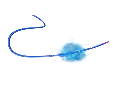 Shock wave balloon dilates catheter