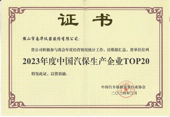 2023年度中國汽保生產(chǎn)企業(yè)TOP20