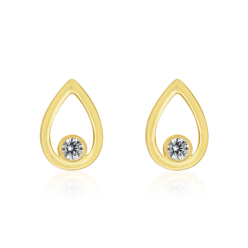 轻奢高级感耳环女气质18K黄金锆石耳环