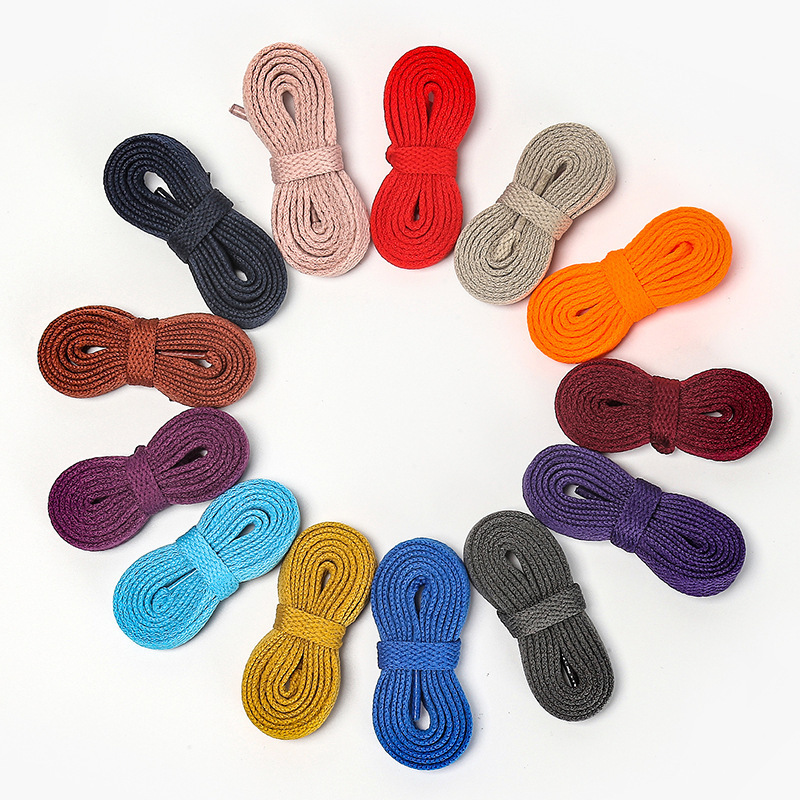 Low Price Flat Shoelaces Polyester Material Drawstring Cord for Shoes