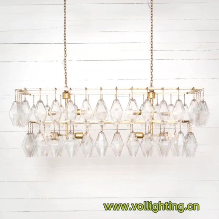 Rectangular Glass  Chandelier
