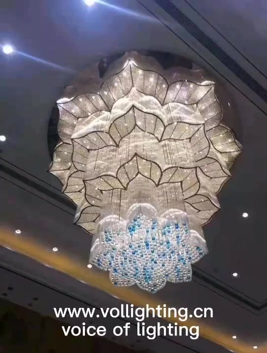 Big Crystal Lobby Chandelier  suitable for 5 star hotel villa etc