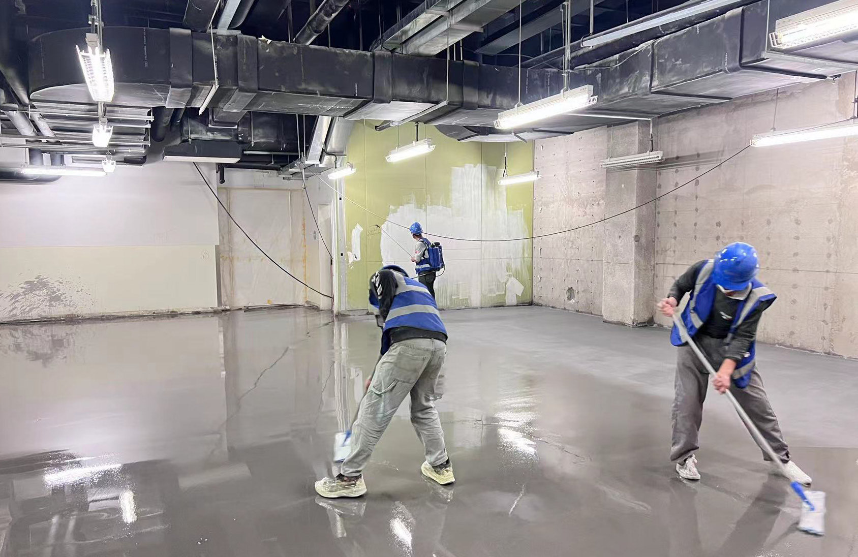 Cleaning the floor