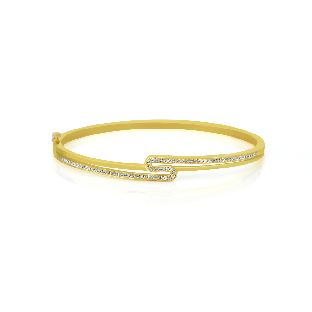 Bracciale con zirconi in oro giallo 18 carati