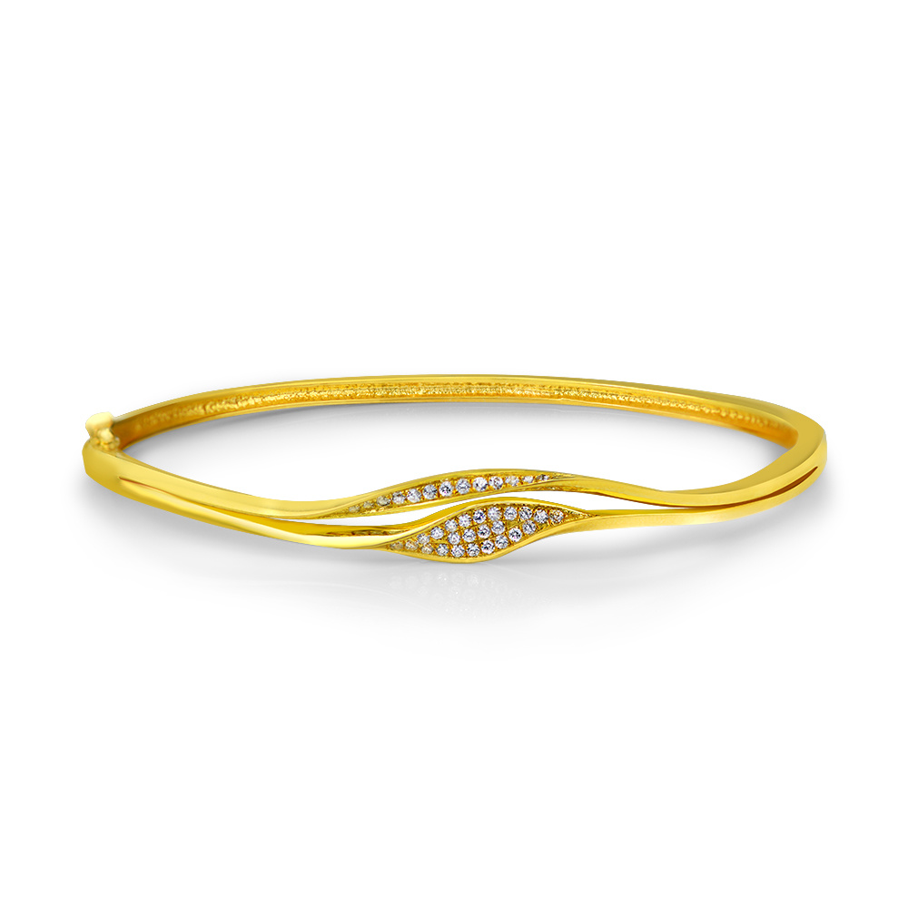 Bracciale con zirconi in oro giallo 18 carati