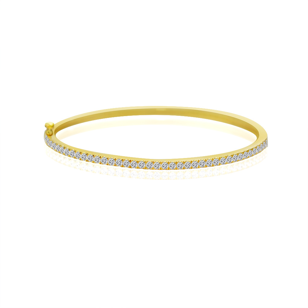 Bracciale con zirconi in oro giallo 18 carati