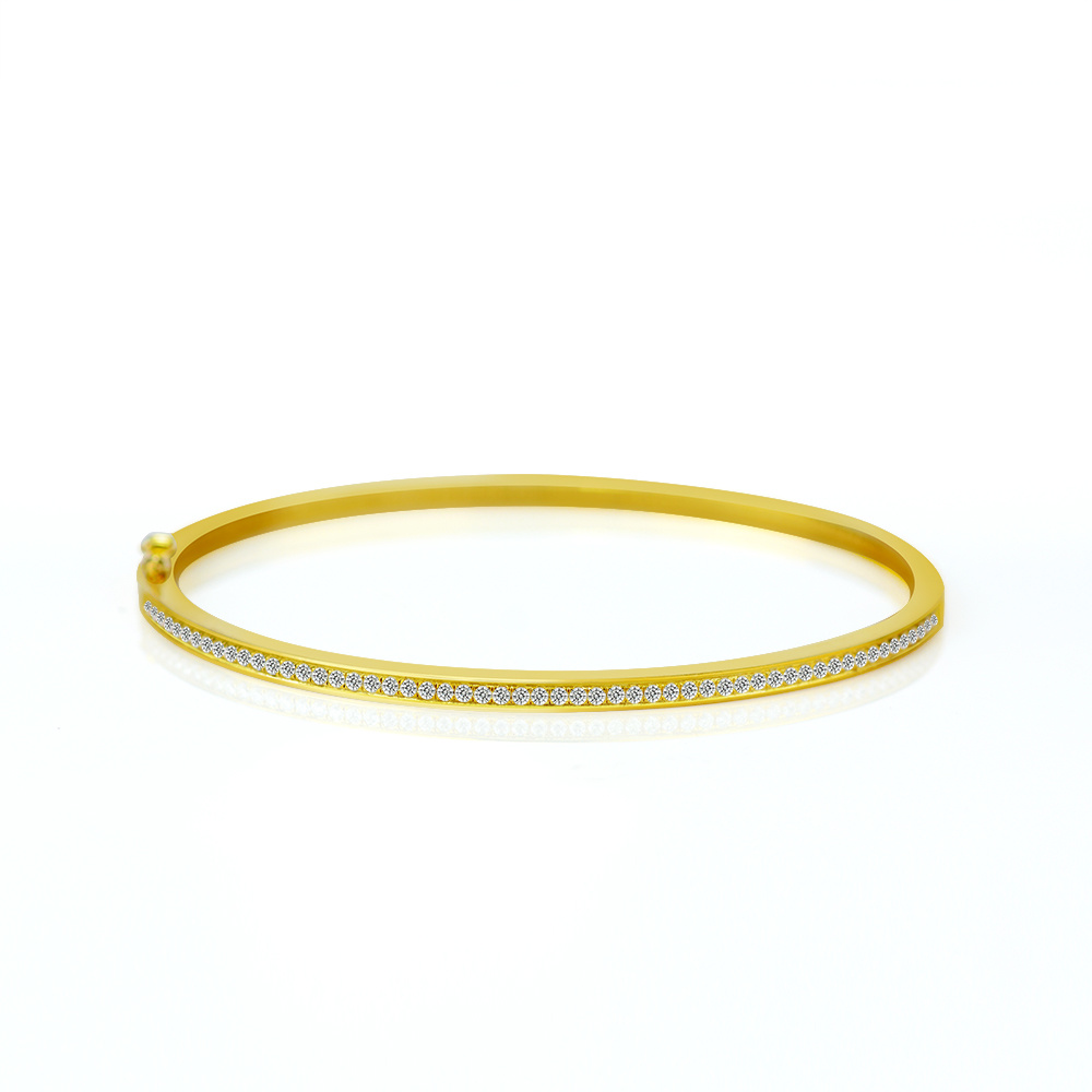 Bracciale con zirconi in oro giallo 18 carati