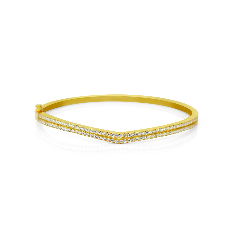 Bracciale con zirconi in oro giallo 18 carati