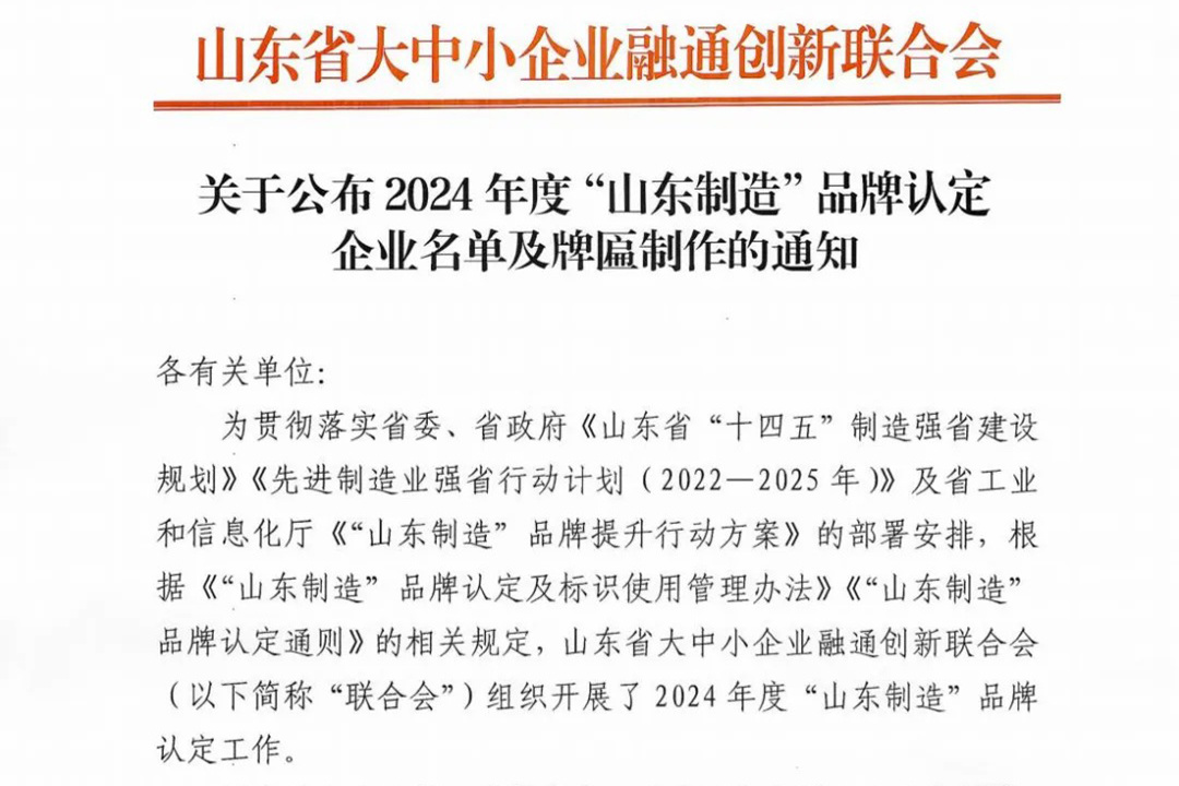 魯銀新材入選2024年度“山東制造”品牌認(rèn)定企業(yè)名單