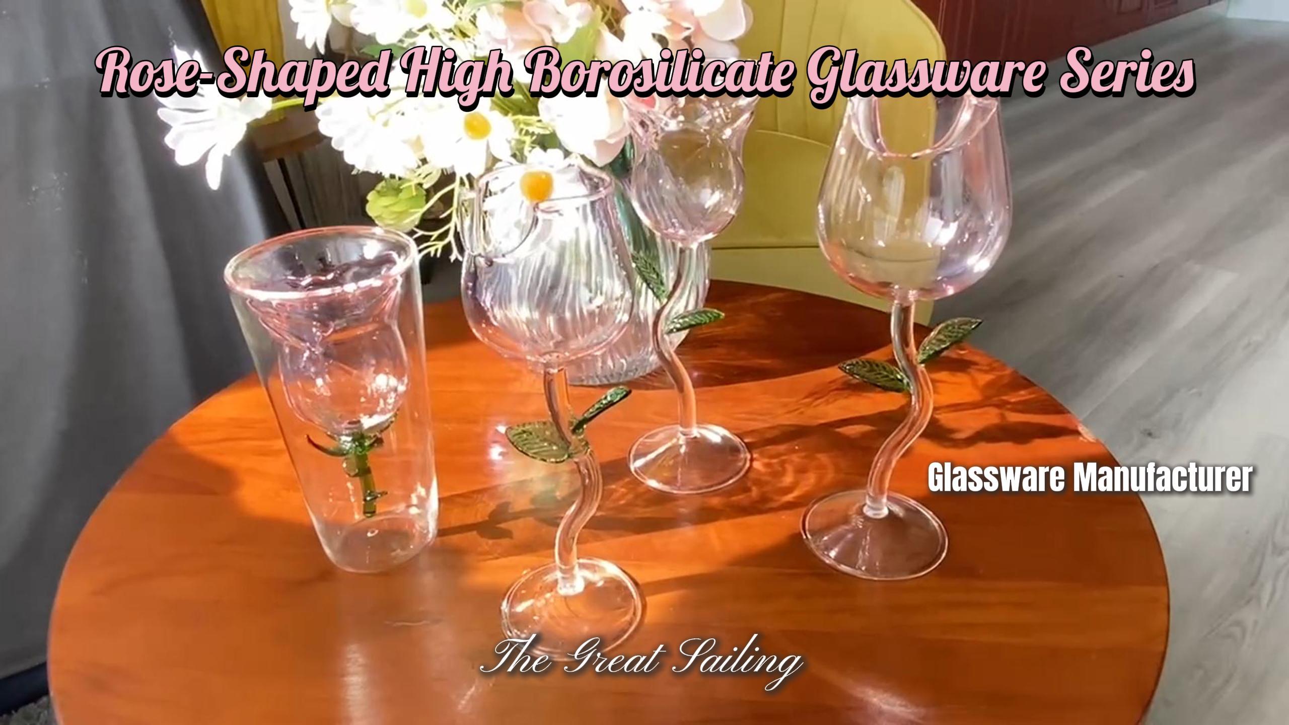Rose-Shaped High Borosilicate Glassware