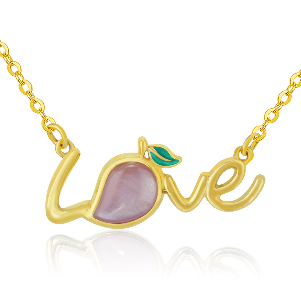 fine jewelry zircon love letter 18K gold necklace