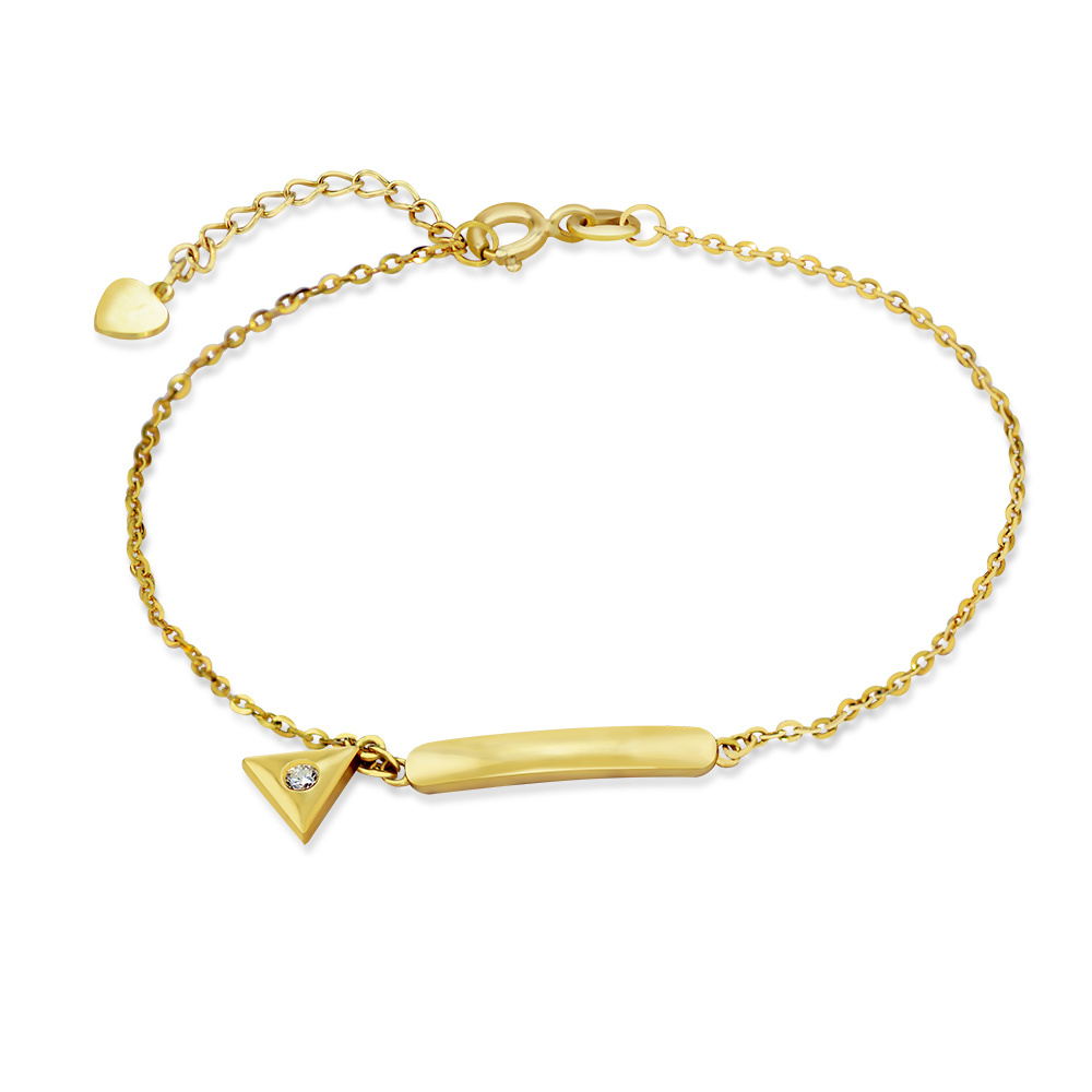 custom 18K Yellow Gold Zirconia Bracelet Adjustable