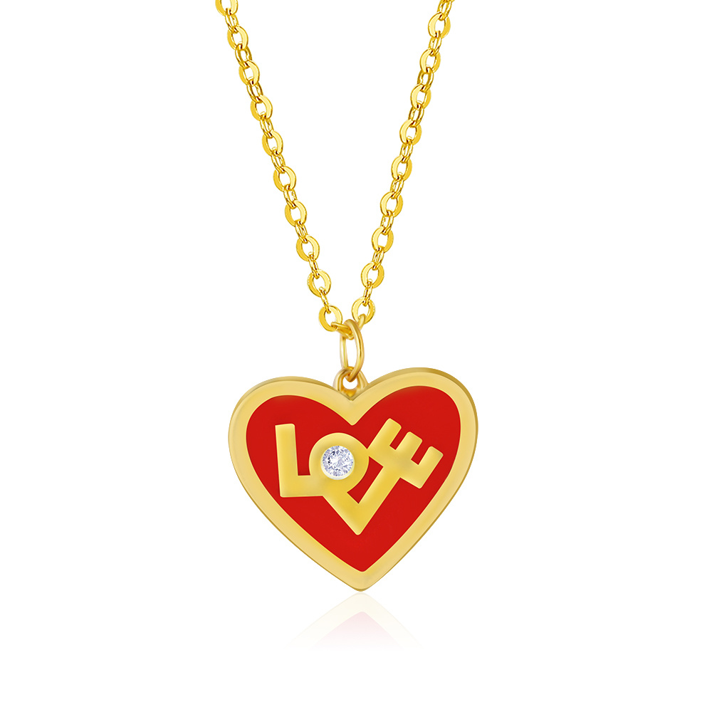 fine gold heart necklace 18K gold necklace