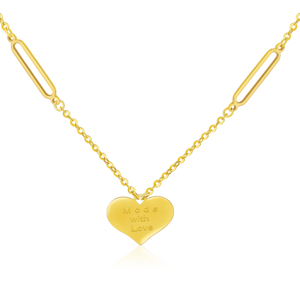 initial love heart pendant 18K gold necklace