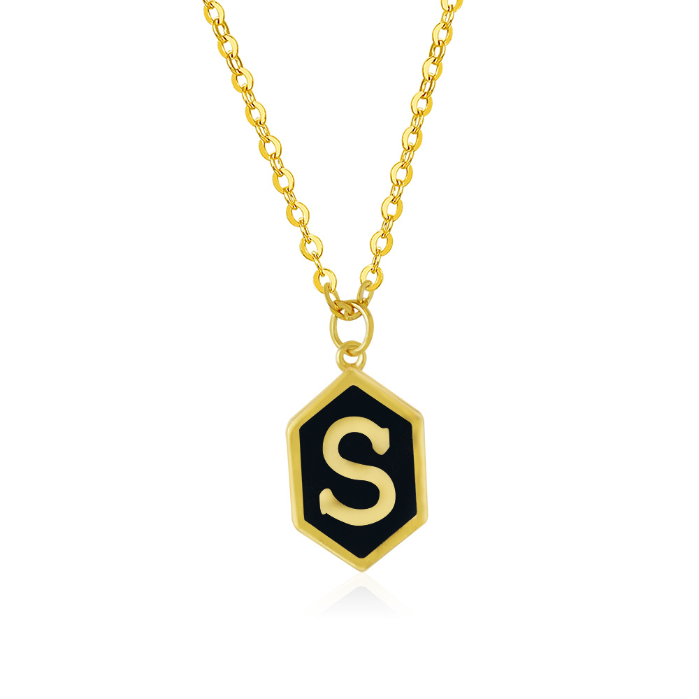 luxurious letter 18K gold necklace