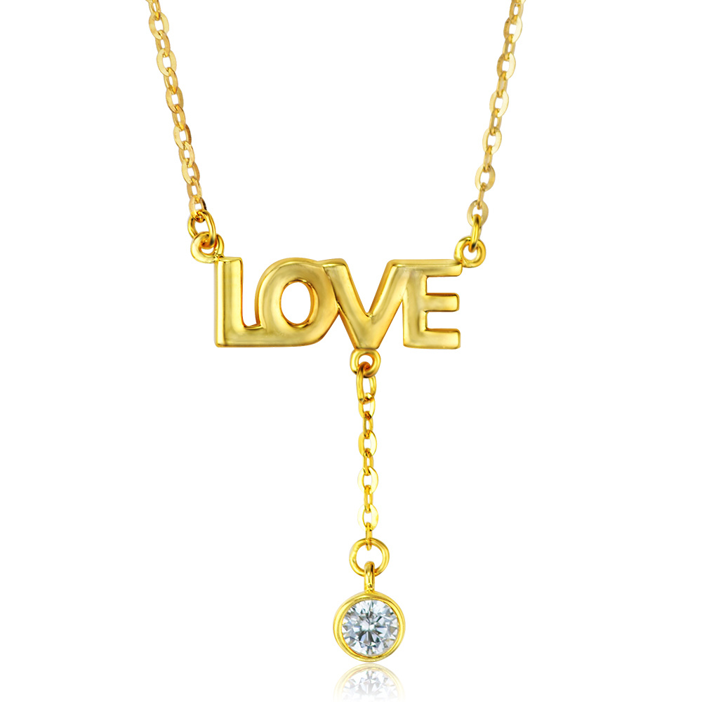 personalized love letter 18K gold necklace