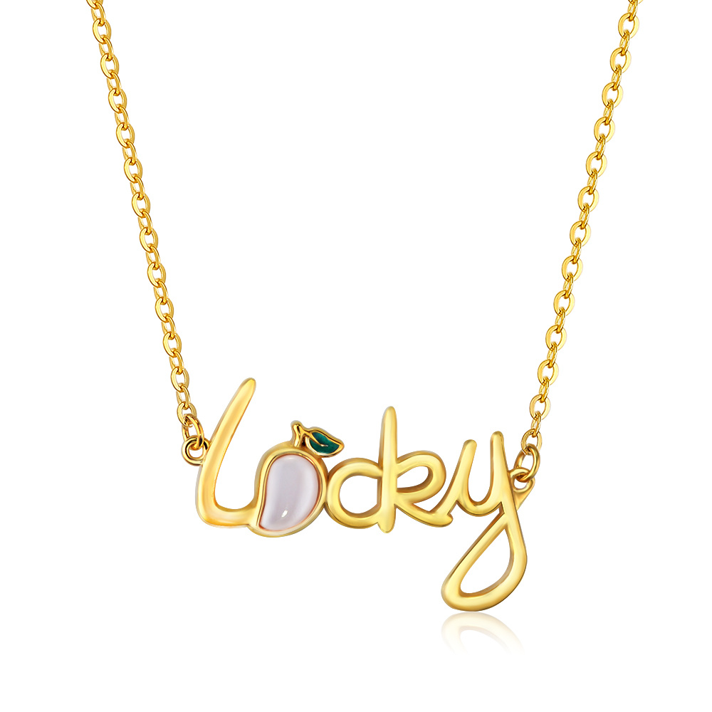 personalised zircon 18K gold necklace